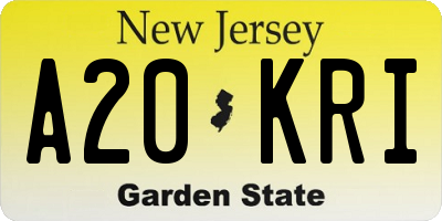 NJ license plate A20KRI