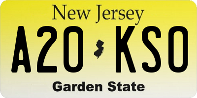 NJ license plate A20KSO