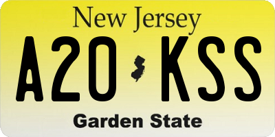 NJ license plate A20KSS