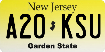 NJ license plate A20KSU