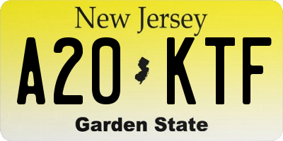 NJ license plate A20KTF