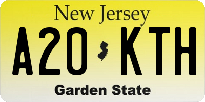 NJ license plate A20KTH