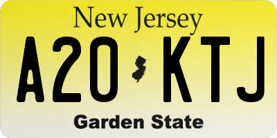 NJ license plate A20KTJ