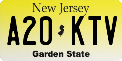NJ license plate A20KTV