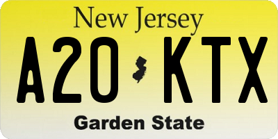 NJ license plate A20KTX