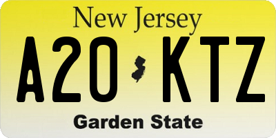 NJ license plate A20KTZ