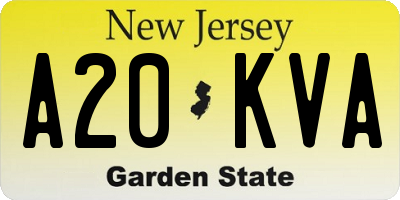 NJ license plate A20KVA