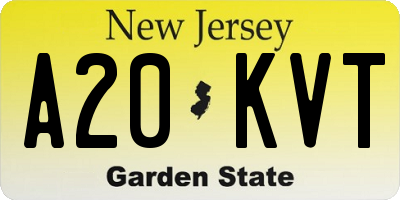 NJ license plate A20KVT