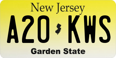 NJ license plate A20KWS
