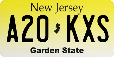NJ license plate A20KXS