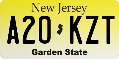 NJ license plate A20KZT