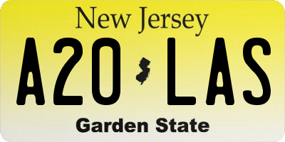 NJ license plate A20LAS