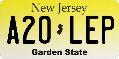 NJ license plate A20LEP