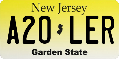 NJ license plate A20LER