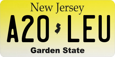 NJ license plate A20LEU