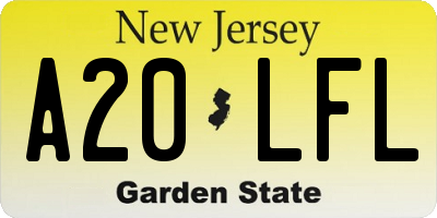 NJ license plate A20LFL