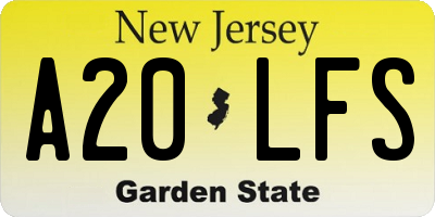 NJ license plate A20LFS