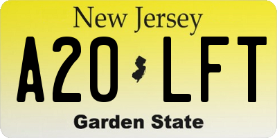 NJ license plate A20LFT