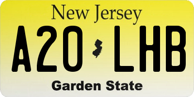 NJ license plate A20LHB