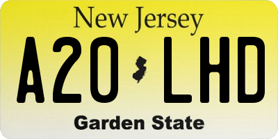 NJ license plate A20LHD