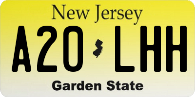NJ license plate A20LHH