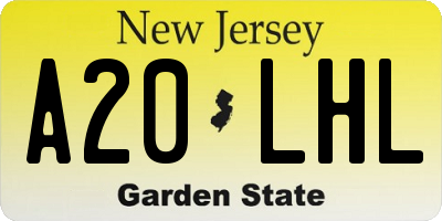 NJ license plate A20LHL