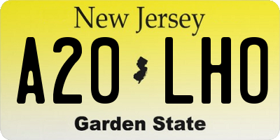 NJ license plate A20LHO