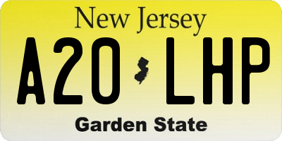 NJ license plate A20LHP