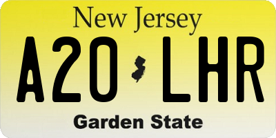NJ license plate A20LHR