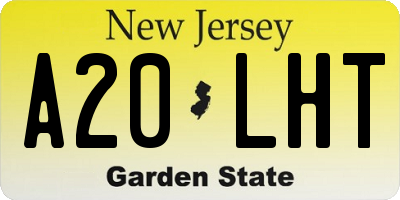 NJ license plate A20LHT