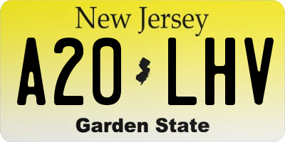 NJ license plate A20LHV