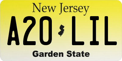 NJ license plate A20LIL