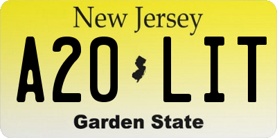 NJ license plate A20LIT