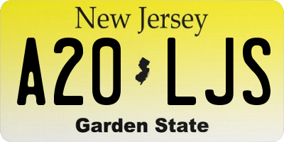 NJ license plate A20LJS