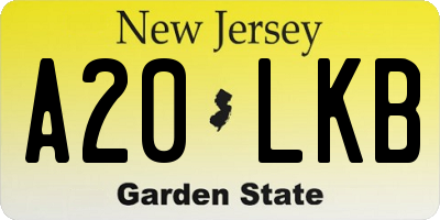 NJ license plate A20LKB