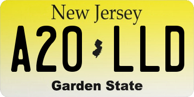 NJ license plate A20LLD