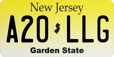 NJ license plate A20LLG
