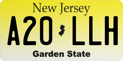 NJ license plate A20LLH