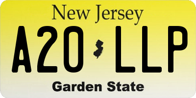 NJ license plate A20LLP