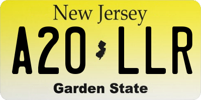 NJ license plate A20LLR