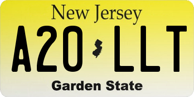NJ license plate A20LLT