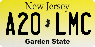 NJ license plate A20LMC