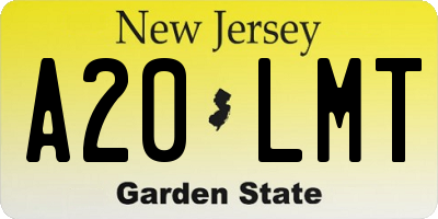 NJ license plate A20LMT