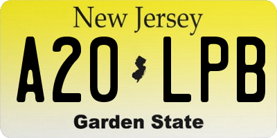 NJ license plate A20LPB