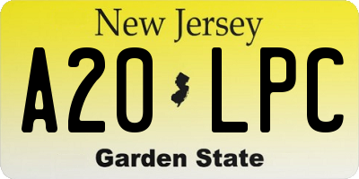 NJ license plate A20LPC