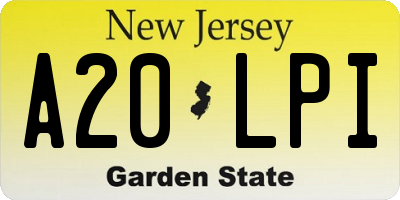 NJ license plate A20LPI