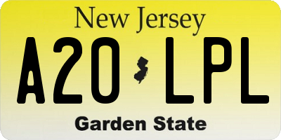 NJ license plate A20LPL