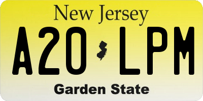 NJ license plate A20LPM