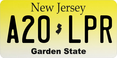 NJ license plate A20LPR