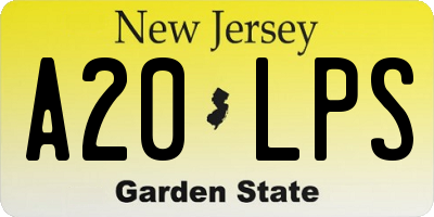 NJ license plate A20LPS